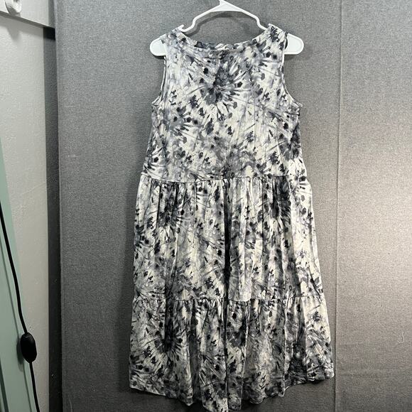 LOGO by Lori Goldstein Petite Sleeveless Tiered Dress Black,Petite X-Small - Picture 2 of 11